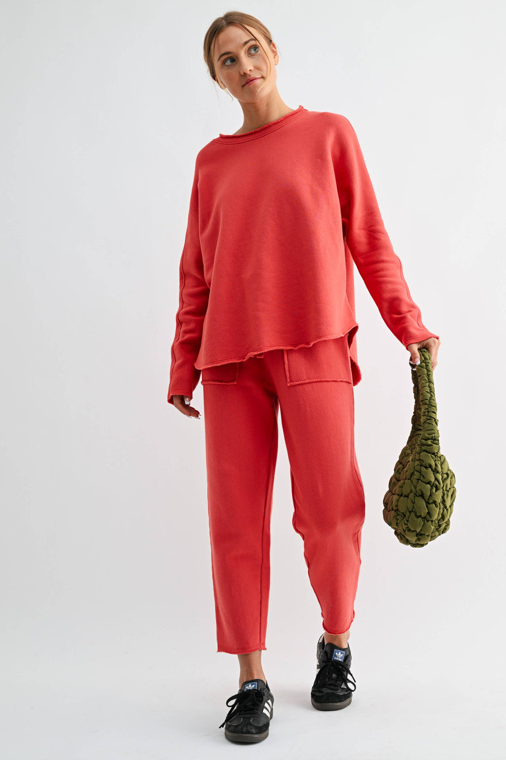 Malibu Heritage Long Sleeve Dolman Top: BLUSHED BRICK