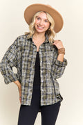 BURNOUT PLAID WASHED-LOOK SHIRT