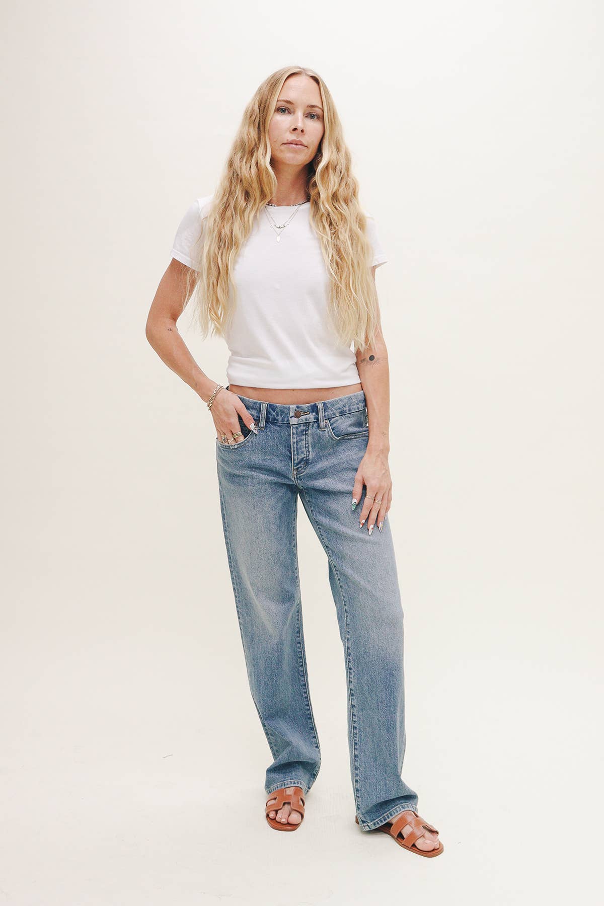 Winston Low Rise Wide Leg, True Blue Worn
