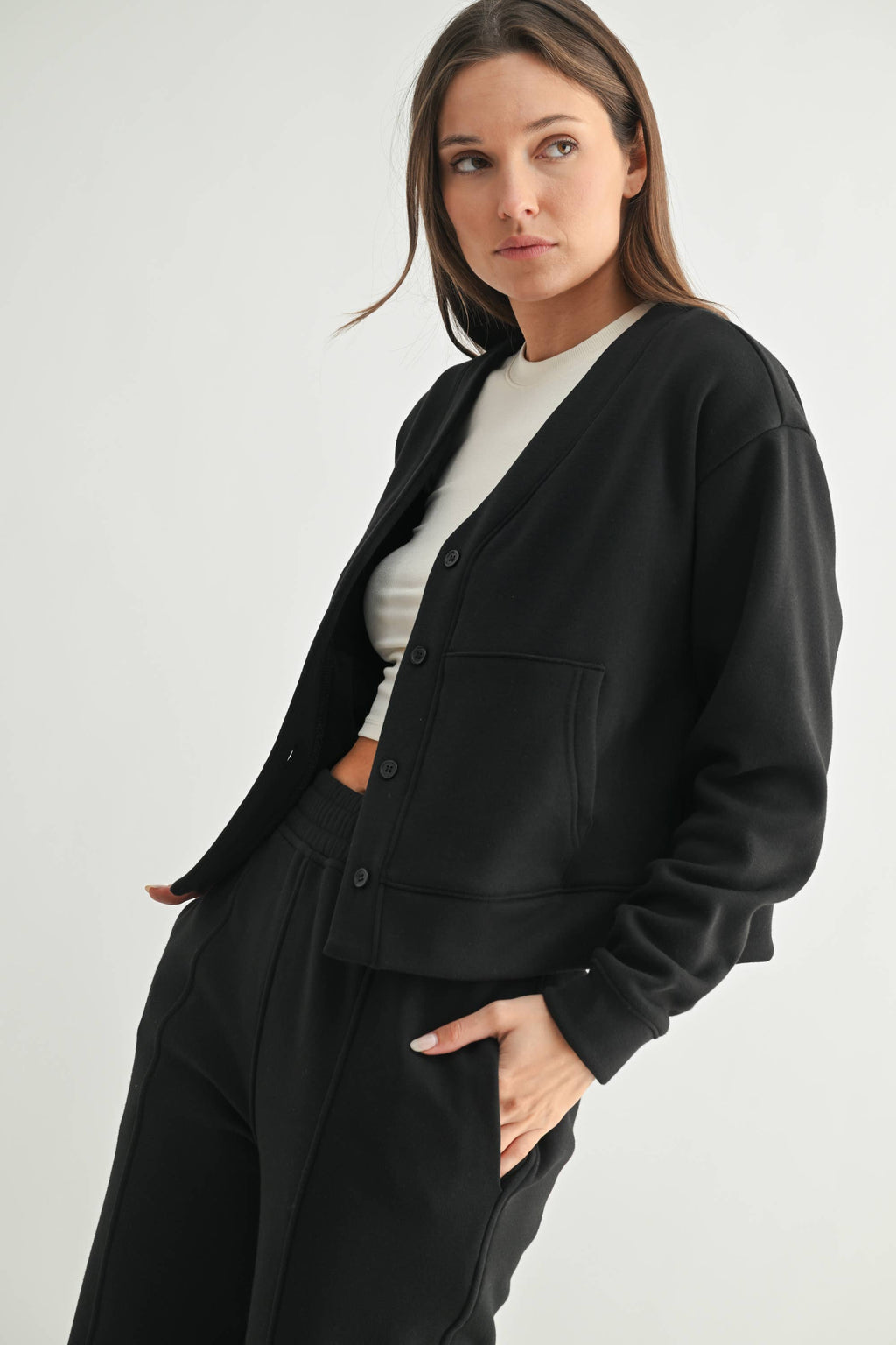 Brushed Interior Cardigan
