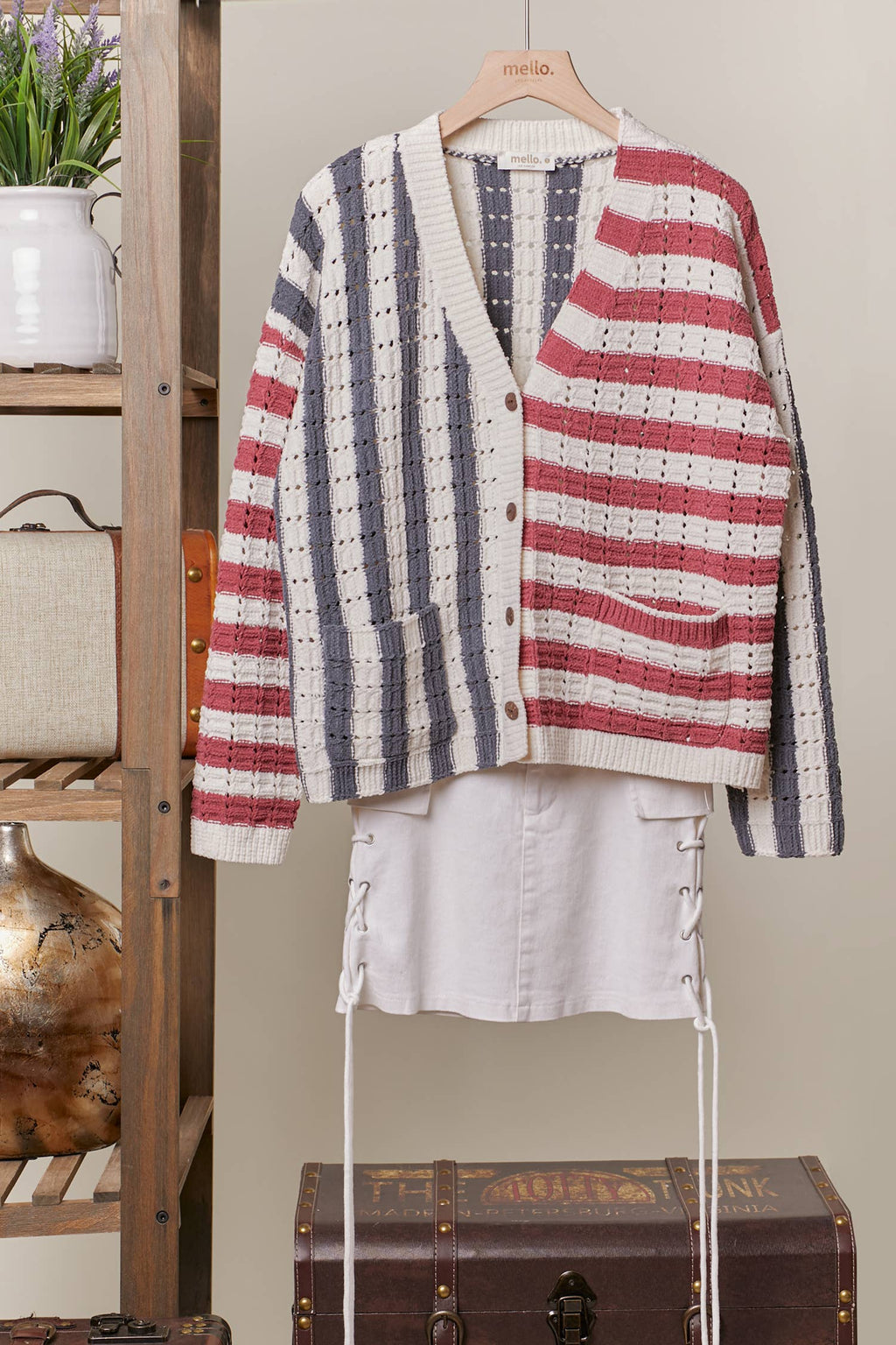Color Block Multi Stripe Cardigan