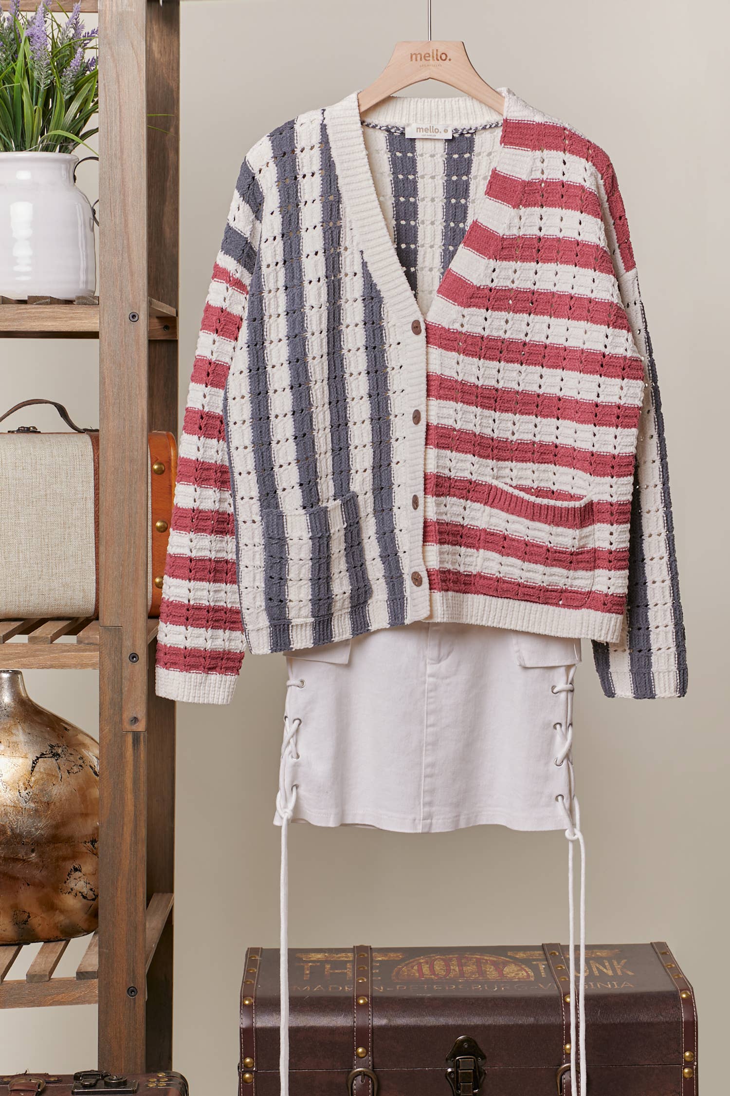 Color Block Multi Stripe Cardigan