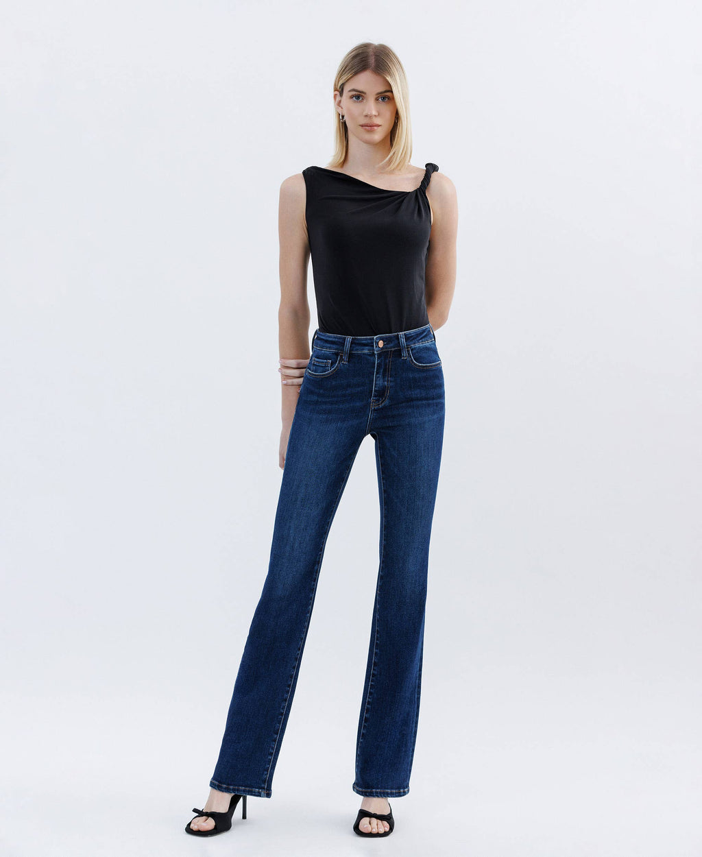 TUMMY CONTROL HIGH RISE FULL LENGTH BOOTCUT JEANS
