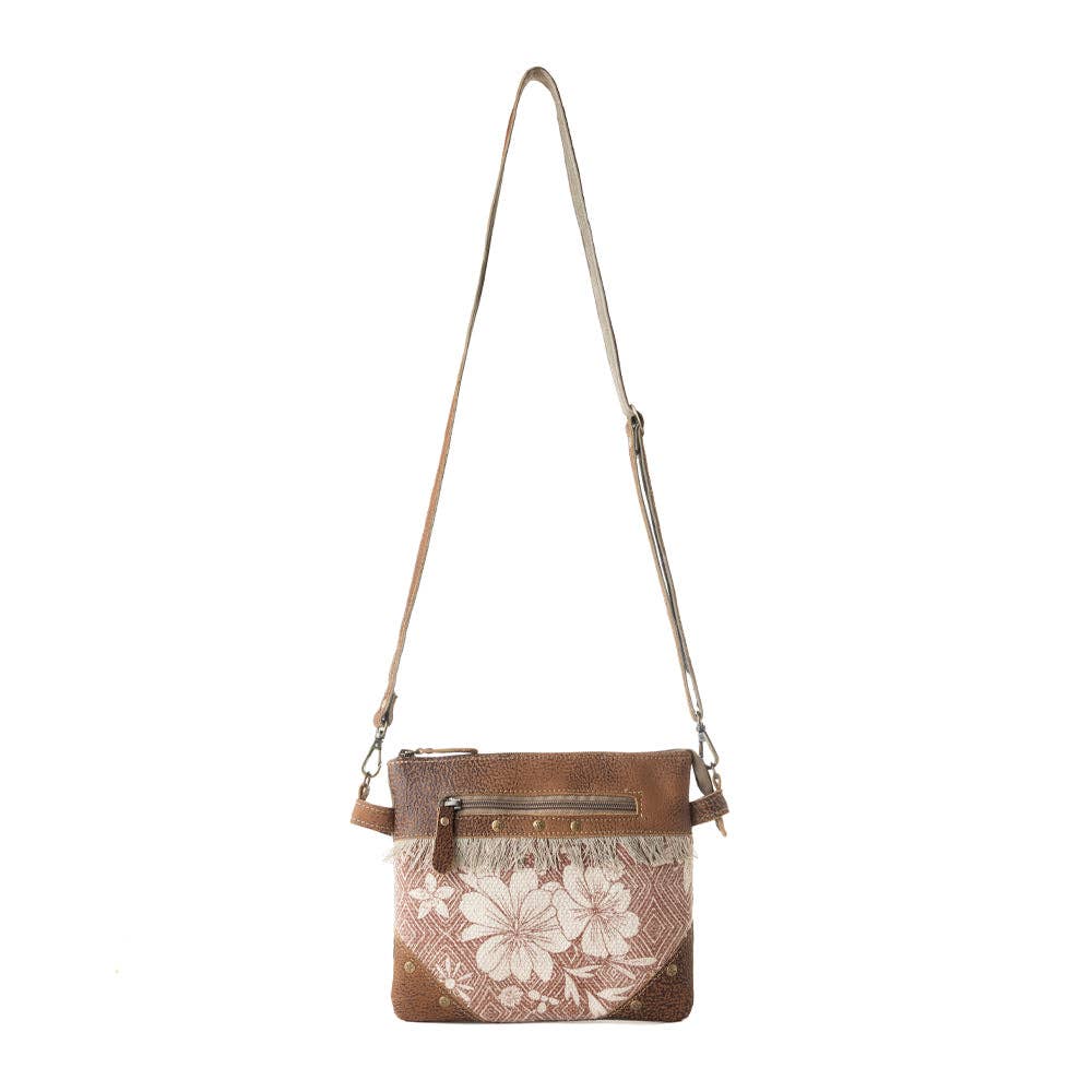 Inkwild Vintage Crossbody Bag for Women in rust with fringe detail