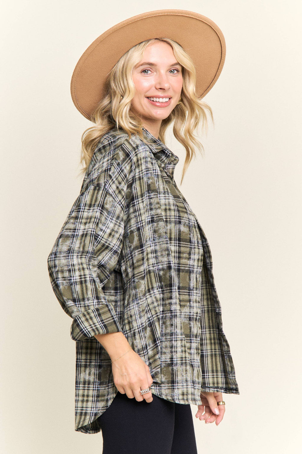 BURNOUT PLAID WASHED-LOOK SHIRT