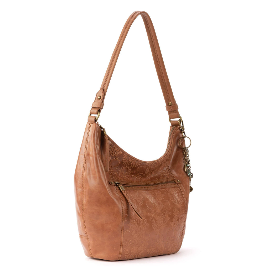 Sequoia Hobo - Leather - Tobacco Floral Embossed