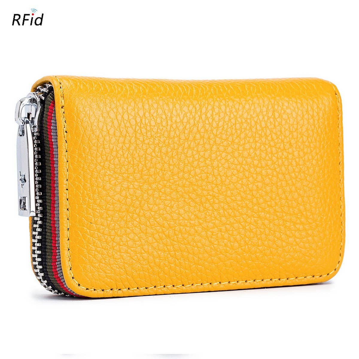 TOP LAYER COWHIDE ZIPPER GENUINE LEATHE CARD HOLDER