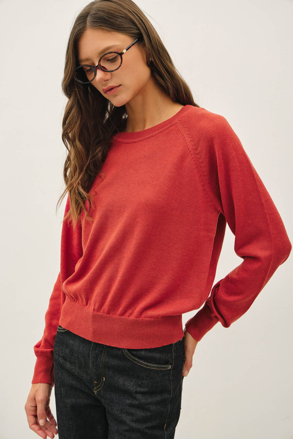 EASY RAGLAN LOOSE FIT SWEATER TOP